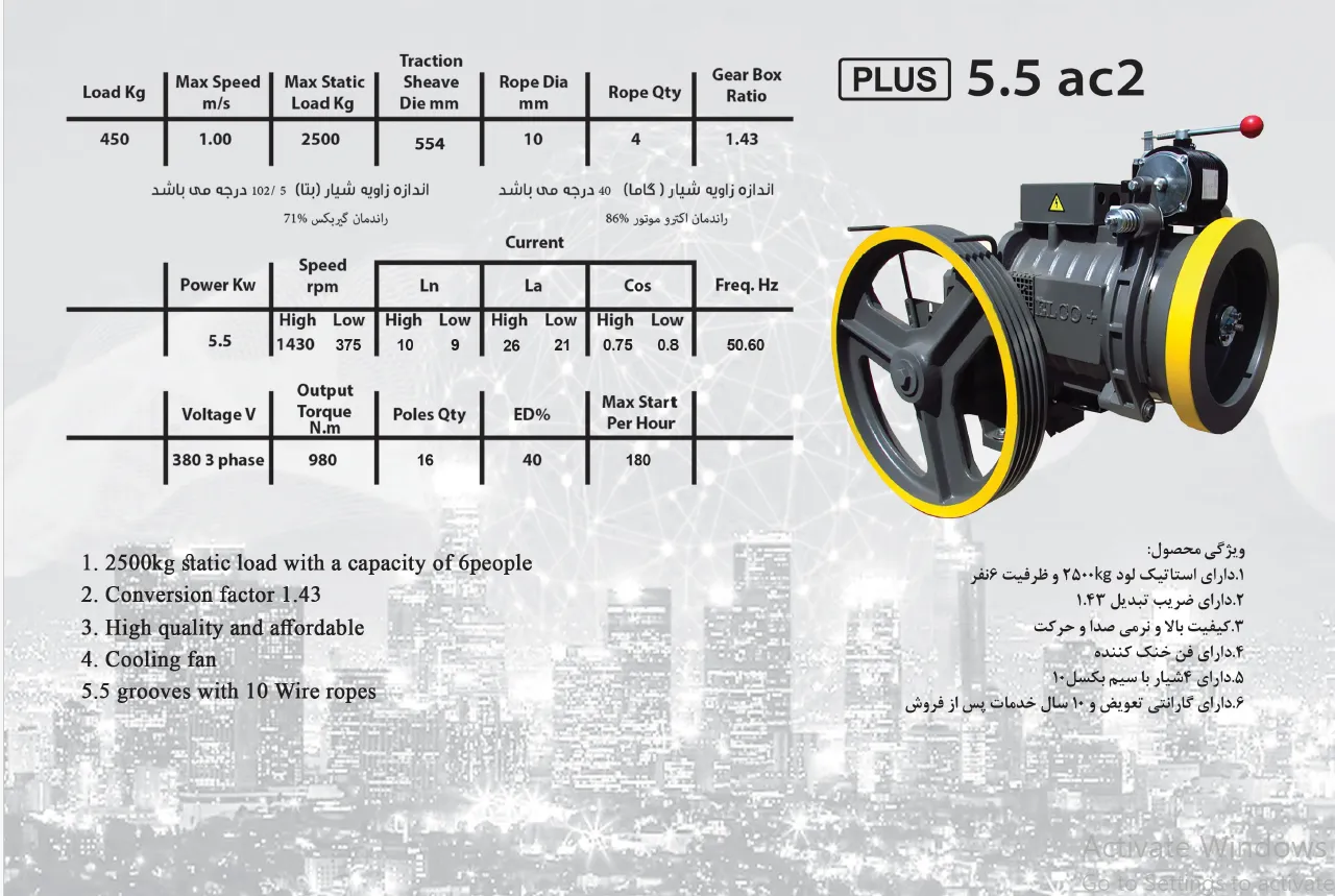 موتور آسانسور elco plus