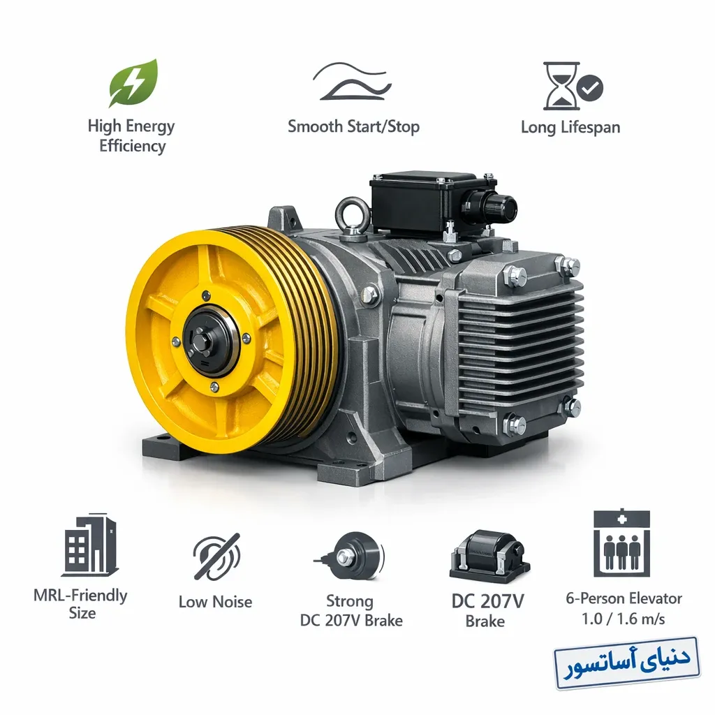 موتور گیرلس آسانسور بهران BM300